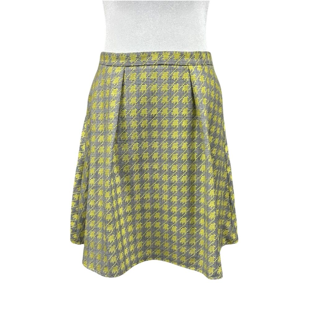 Frock Shop Plaid Pleated A Line Skirt Sz 2X Yellow
